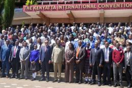 A group photo of participants of Science, Technology, Research and Innovation for Society (STRI4Society) Week 2026 held at the Kenyatta International Convention Centre (KICC), Nairobi.